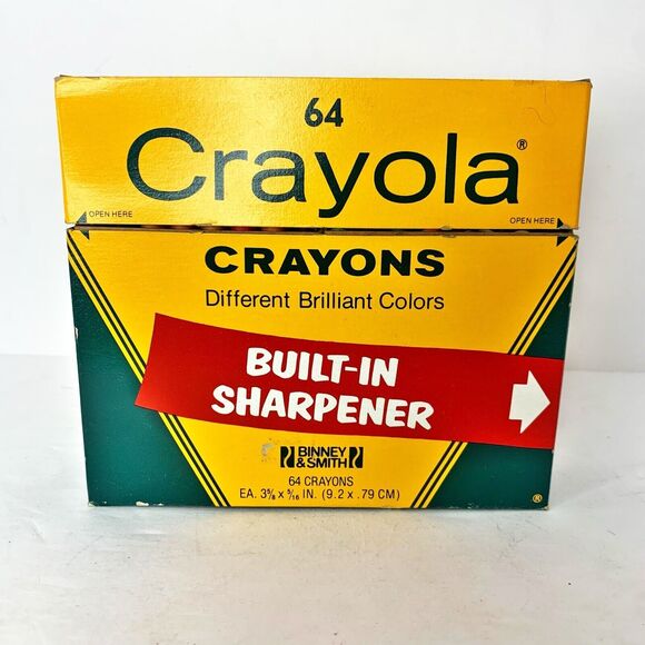 Vintage Crayola Crayons 64 Built-In Sharpener Binney Smith - 10 Retired Colors!